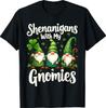 New St Patricks Day Lucky Shamrock Leopard Gnomes Irish Women T-Shirt
