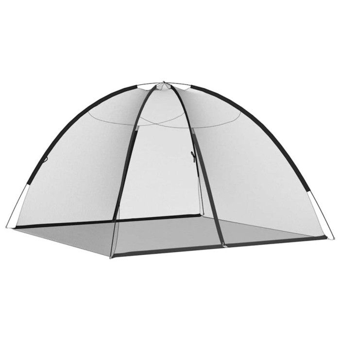 Mongolian Mosquito Net with Doors 220 Mesh Black 200x200x135 Cm