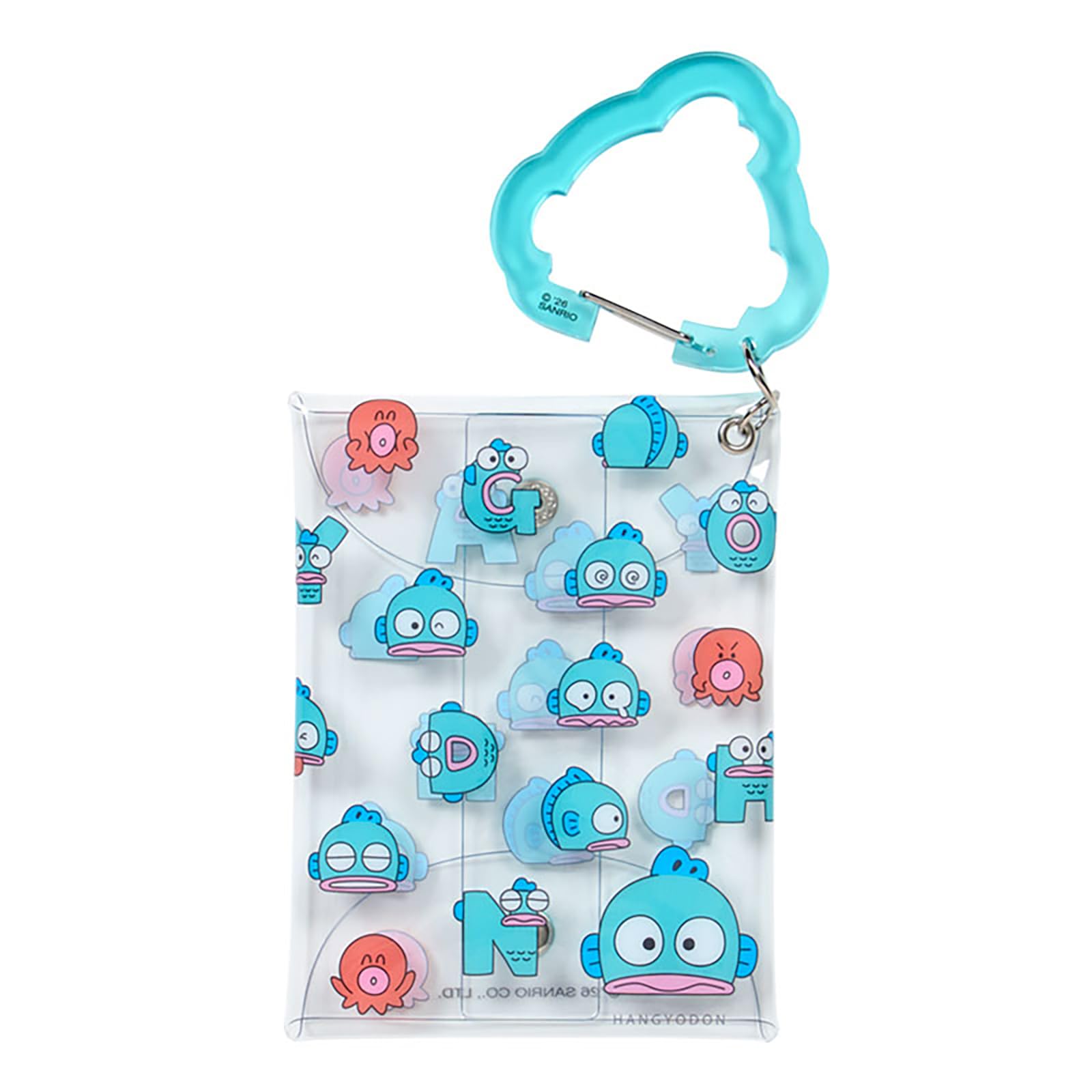 Sanrio Carabiner Clear Pouch Funny Face Hangyodon Ages 3 and up 753602 (Hangyodon & Badtz-Maru Design)