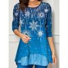 QICED Bluse e Camicie Casual da Donna alla Moda a Manica Lunga con Scollo a O