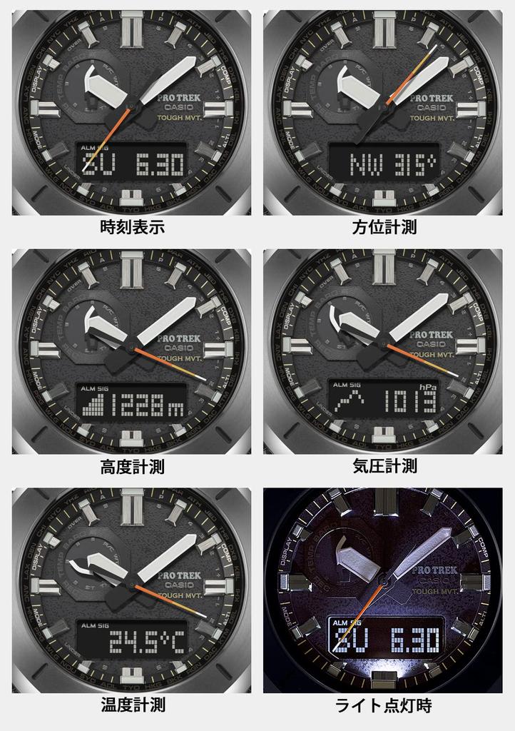 [CASIO] Pro Trek Climber Line Watch, Radio Solar, Uses Biomass Plastic, PRW-6900Y-1JF, Men's, Black