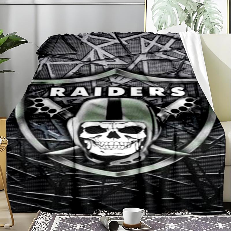 1PC Raiders Football Legacy Printed Soft Flannel Blanket Throw for Adult Bedroom Living Room Sofa Camping Travel Fan gifts Christmas Gifts