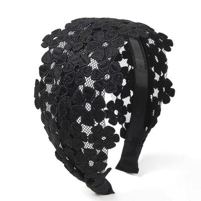 Ultra-breiter rutschfester Blumen-Haarclip für mittlere und ältere Menschen - Elegantes Haarband mit Zähnen