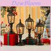 Christmas Snowman Figurine Vintage Table Lamp With Light Music And Snow Effect For Holiday Decor