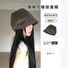 Lazy Short-brimmed Newsboy Hat Female Solid Color Showing Face Small Breathable Pile Hat Summer Sun Protection Sun Hat Versatile Retro Style