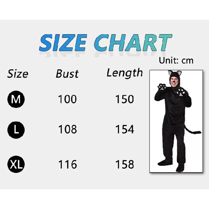 Adult Cosplay Black Cat Costume Animal Onesie Suitable for Halloween Party Dance Jumpsuits Costumes Props Suit Woman Men