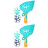 Outdoor Flying Disc Toy for Kids Interactive Play 2Sets Launcher Saucer