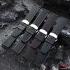20mm 22mm Cuciture Cinturino Sportivo Orologio Traspirante Gomma Siliconica Cinturino Orologio Chiusura a Farfalla Bracciale Sostituzione Polso Uomo
