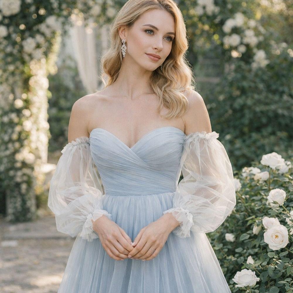 Breathable Pleated Bridal Arm Sleeves Detachable Lantern Long Sleeves  Wedding Party