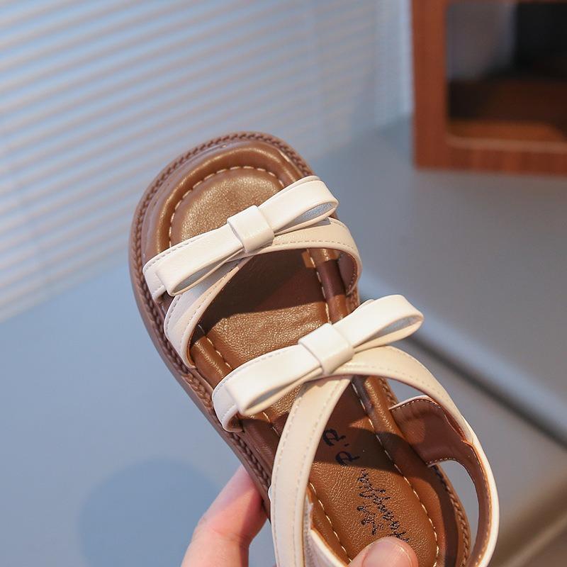 New Summer Girls Sandals, Korean Style Bow Princess Shoes, Stylish Beach Sandals for Toddler Girls