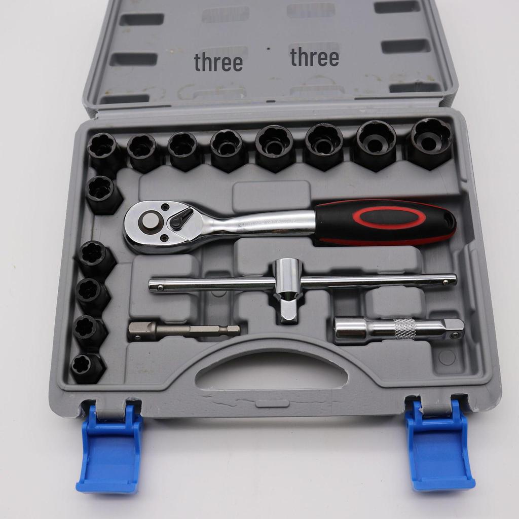 Set de 14 extractoare de piulițe și șuruburi pentru elemente de fixare deteriorate și incomplete