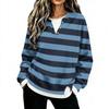 Women's V-Neck Button Front Long Sleeve Top
