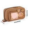 Capybara Stationery Set Cute Pencil Case With Stickers,Clips,Note pad,Plush Brooch, Highlighter Pencil,Storage Bag For Students
