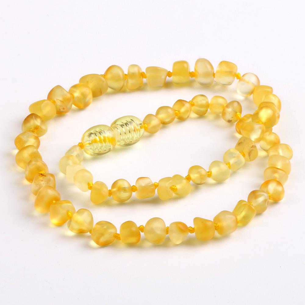

Балтийское матовое янтарное детское ожерелье – Неправильная матовая отделка 33CM