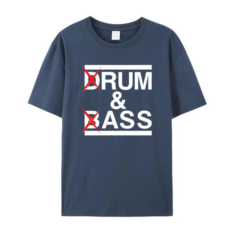 Funny Drum & Bass / Rum & B-Ass Lovers Drummer Leisure Men's T-Shirt Clothing Women Cotton Short Sleeve Tees Casual Vintage Tops