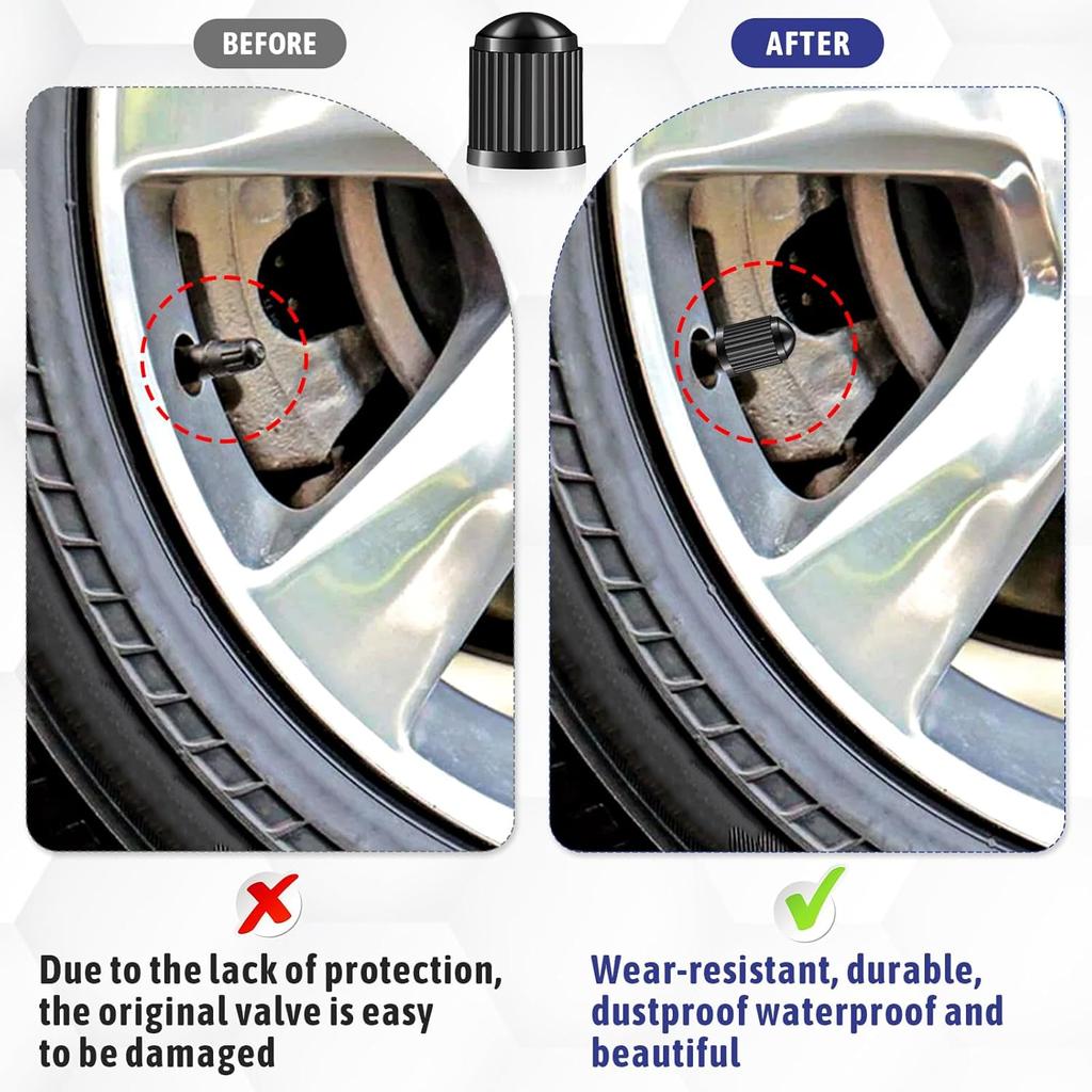 1000 Pack Valve Stem Caps Tire Valve Caps With O Rubber Ring Plastic Valve Tire Covers Black Dust Caps For Cars, SUVs, Bike, Bicycle, Trucks,