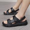 New Thick Bottom Sandal Shoes For Men Summertime Plush Comfort Slip Resistant Simple Stylish Outside Beach Two Way Slide Sandal Shoes