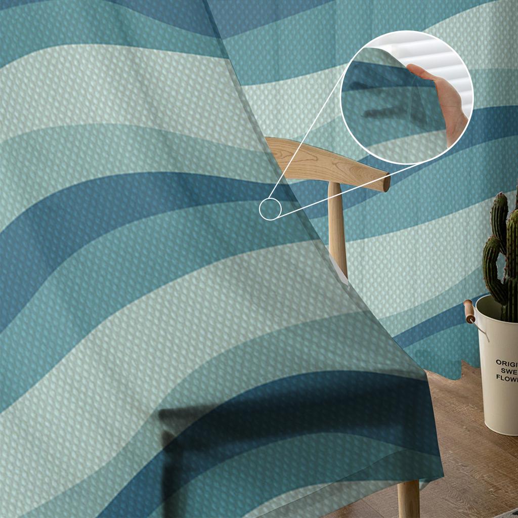 Lines Waves Waves Gradient Voile Sheer Curtains For Living Room Window Chiffon Tulle Curtain Kitchen Bedroom Drapes Home Decor