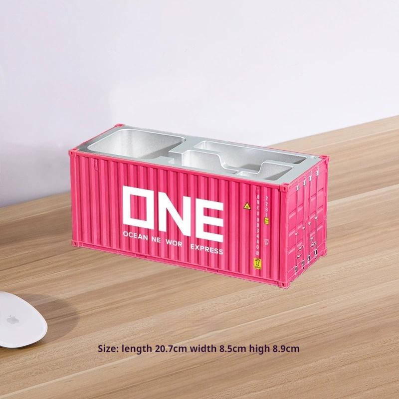 1:30 Scale Shipping Container Business Card Organizer Desk Stationery Storage Box Office Decor Pen Holder Creative Gift Ornament
