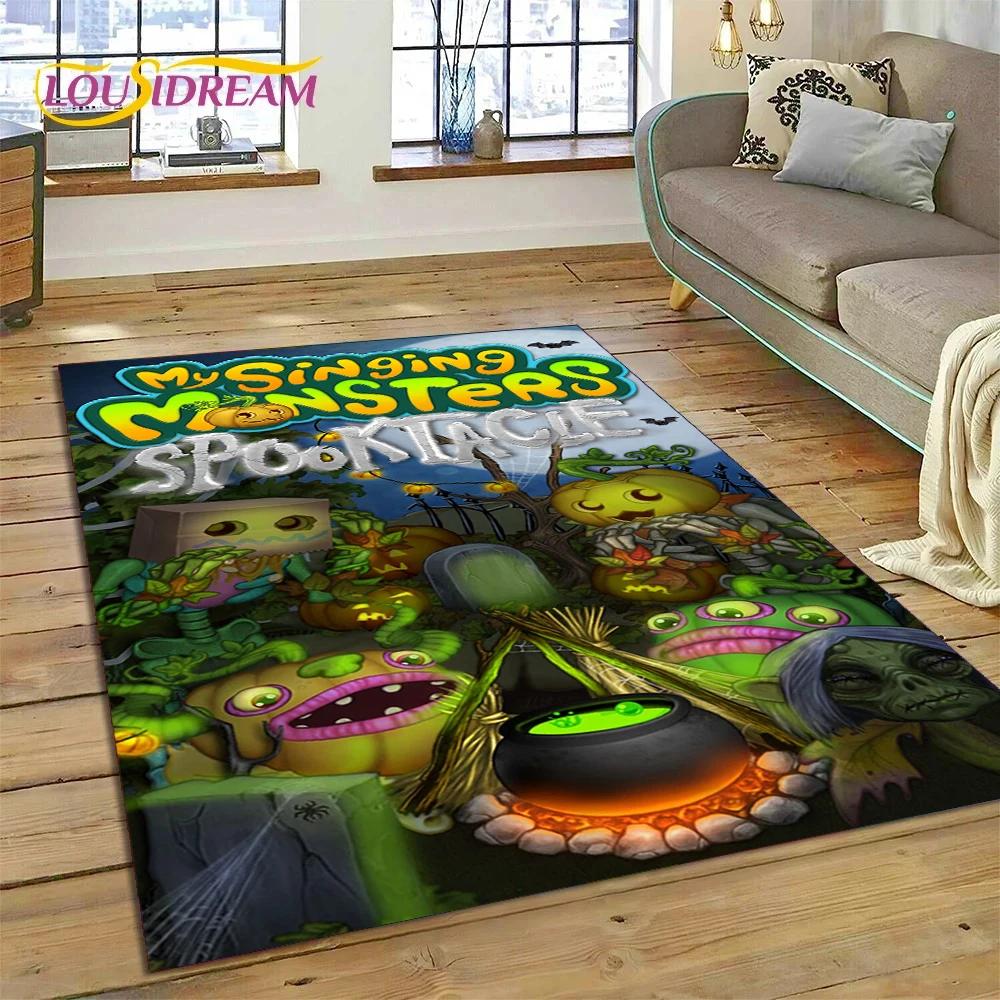 3D Game My Singing Monsters Cartoon Rug Carpet for Living Room Bedroom Home Decor,Floor Mat Non-slip for Sofa  Doormat Gift Kids