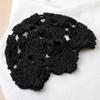 Ethnic Style Crochet Bucket Hat Basin Hat Beanies Cute Hollow Flower Knitted Hat  Girls