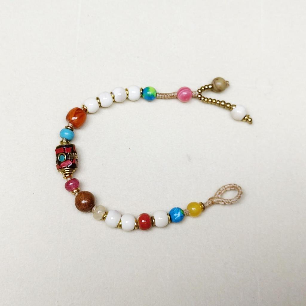 Vintage Tibetan Woven Bracelet with Ethnic Bells