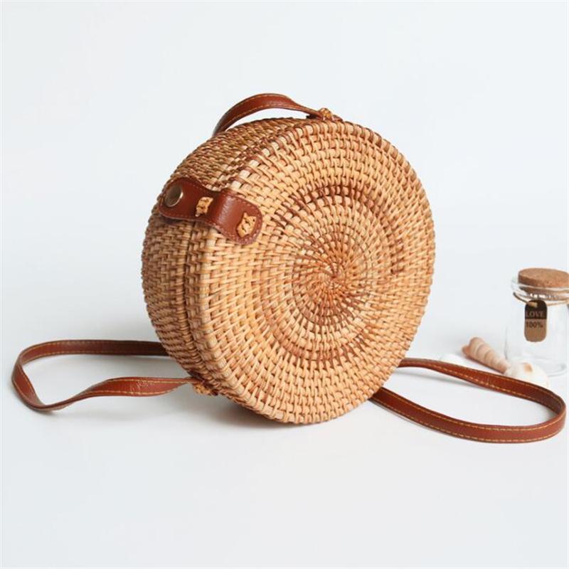 

Круглая сумка ручной работы из ротанга, летние пляжные сумки на ремне ручной работы на Бали, круглые сумки для девочек