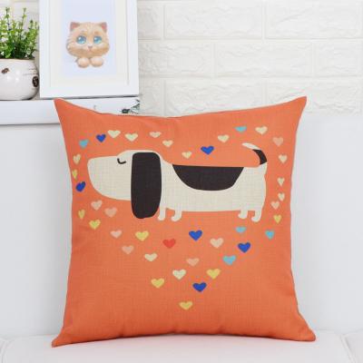 American Lovely Cartoon Cat Pillow Cover Animal Dog Home Decorative Throw Pillow Case Linen Wedding Office Sofa Cushion Cover