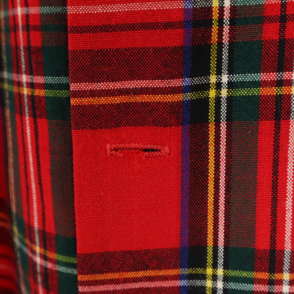 McGregor 50s Vintage Tartan Check Pattern Long Sleeve Open Collar Shirt Men's Used