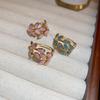 Drip Enamel Candy Color Leaf Open Ring
