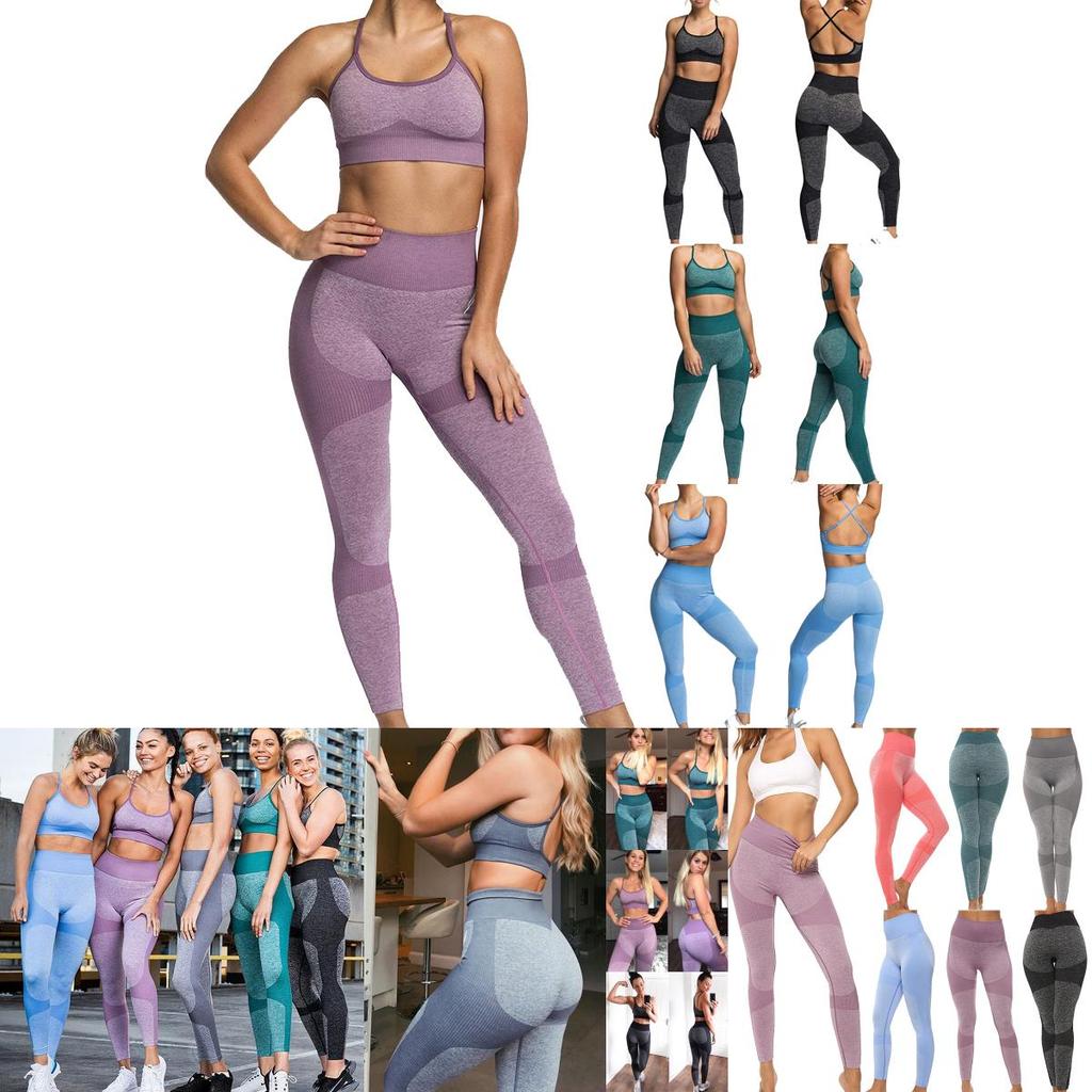 Sleek Women Sleeveless Yoga Set With Padded Bra And High Waisted Elastic Leggings