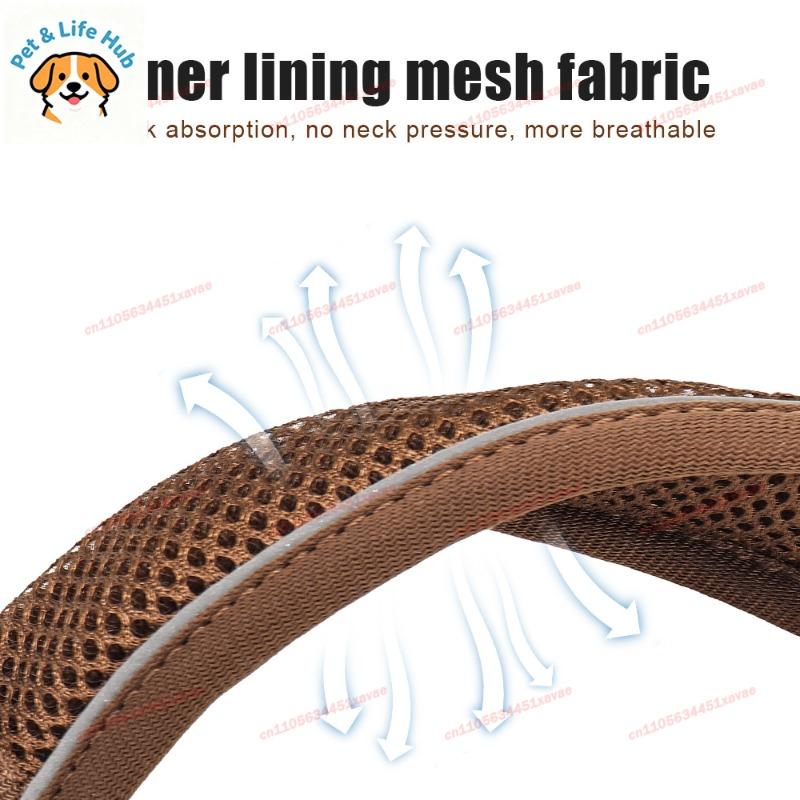 Premium Personalized Dog Collar Mesh Breathable Reflective Pet Collar Durable Comfortable Necklace for Small Medium Large Dogs