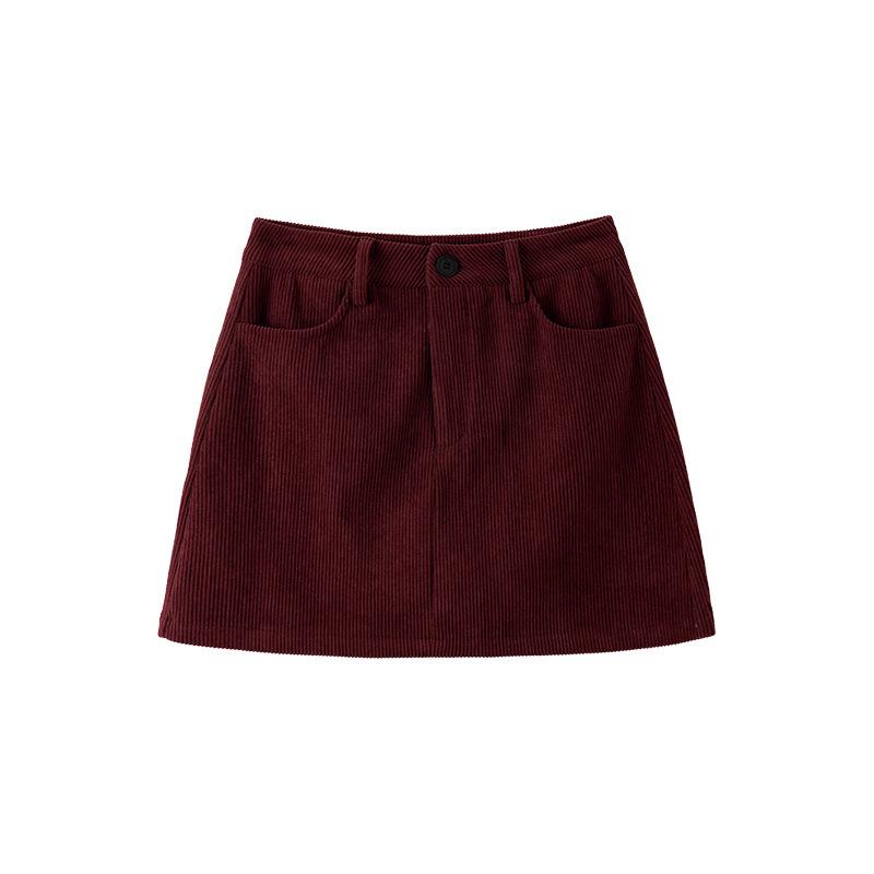 Women s High Waist Corduroy A-Line Mini Skirt - Anti-Exposure, Petite Fit, Early Autumn 2025 Collection Medium