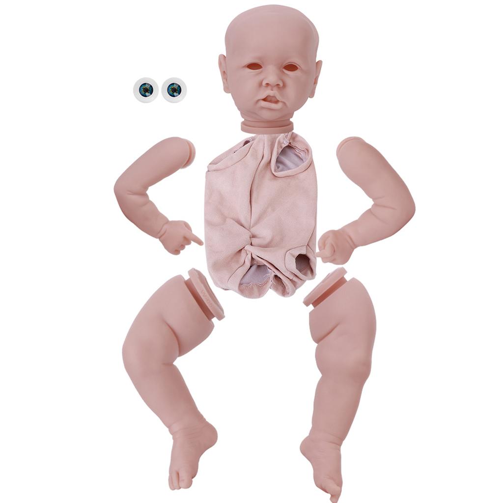 DIY Doll Parts Silicone Doll Kit Toy Unpainted Toddler Soft DIY Doll Accessories 22inchWhite