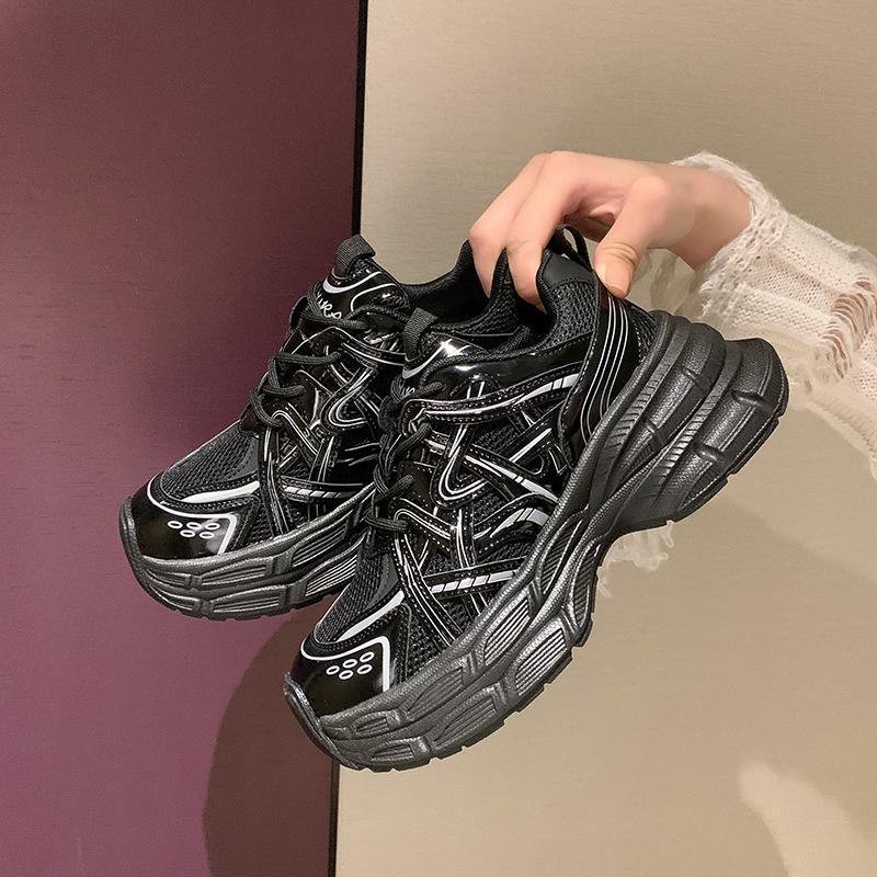 

Кожаные кроссовки на платформе, женские осенние новинки, женская обувь, повседневная спортивная обувь для женщин 40 чёрный