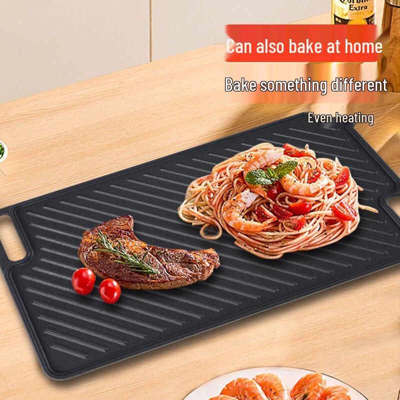 ZISHI Reversible Cast Iron Grill and Griddle Pan