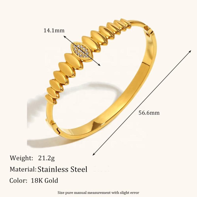 CARLIDANA Tarnish Free Bangles Jewelry Waterproof Geometric Hypoallergenic Stainless Steel Gold Plated Bracelets Jewelry Women