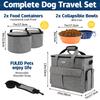 Large 6 PCS Airline Approved Dog Travel Bag Set Weekend Pet Travel Organizer with Multi-Function Pockets for Supplies
