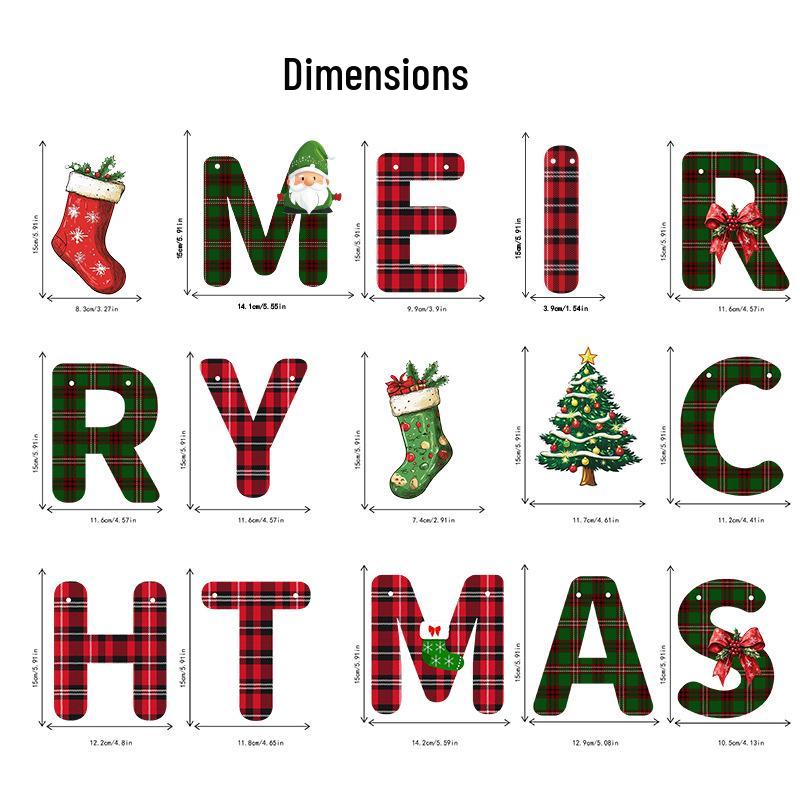 Christmas Banner: MERRY CHRISTMAS Hanging Decoration Flag