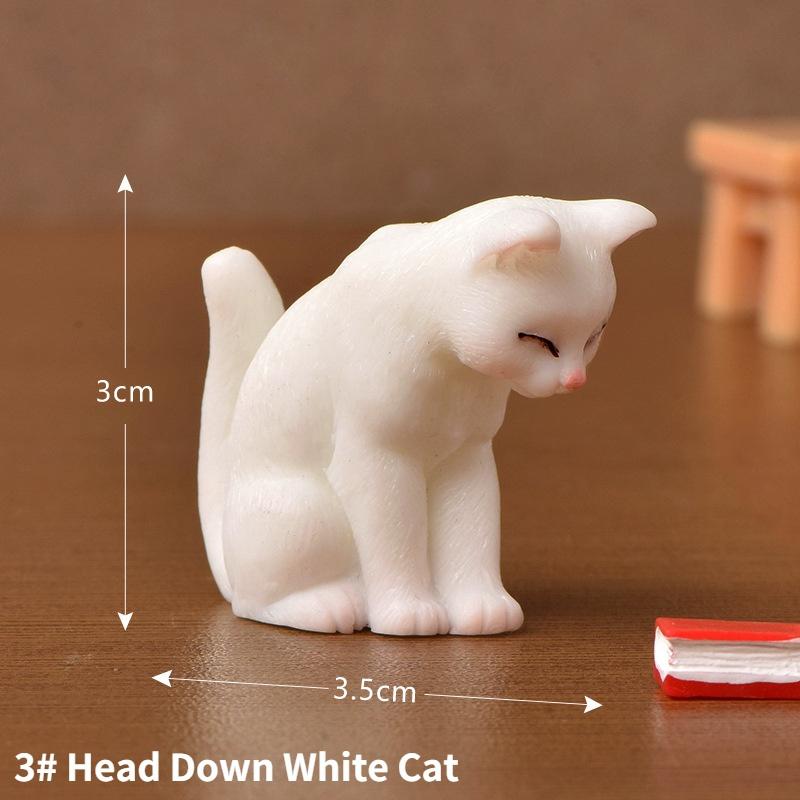 1PC Mini Pet Cats Action Figures Toys Miniature Landscape Ornament Dollhouse Home Decoration