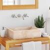 Vidaxl Sink, 45X30X12 Cm, Marble, Cream High Gloss
