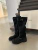 Sheepskin Version~ Skinny and Folded Two Pairs of Boots, Thigh Circumference High Knight Boots, Women's Thick-soled Belt Buckle Round Head Boots