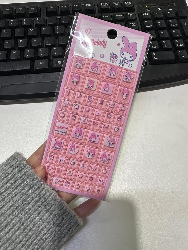 3D Sanrio Square Stickers Anime Phone Laptop Luggage Decoration Creative Diy Rhinestone Decal Kids Toys Cartoon Gift