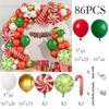 Guirlande de Ballons Vert Foncé Rouge Ballon Blanc Doré Canne en Sucre de Noël Globos Feuille Baby Shower Fête d'Anniversaire Décor du Nouvel An
