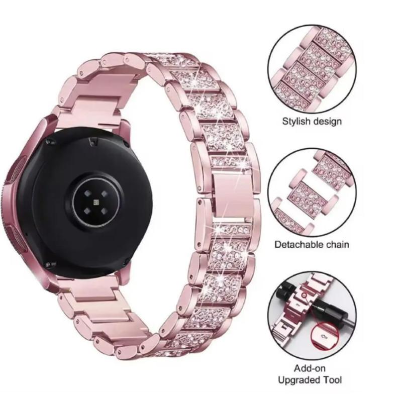 22mm 20mm Diamond Shiny Stainless Steel Strap for Redmi Watch 5 Active/lite Metal Bracelet for Samsung Galaxy Watch 7654 40/44MM