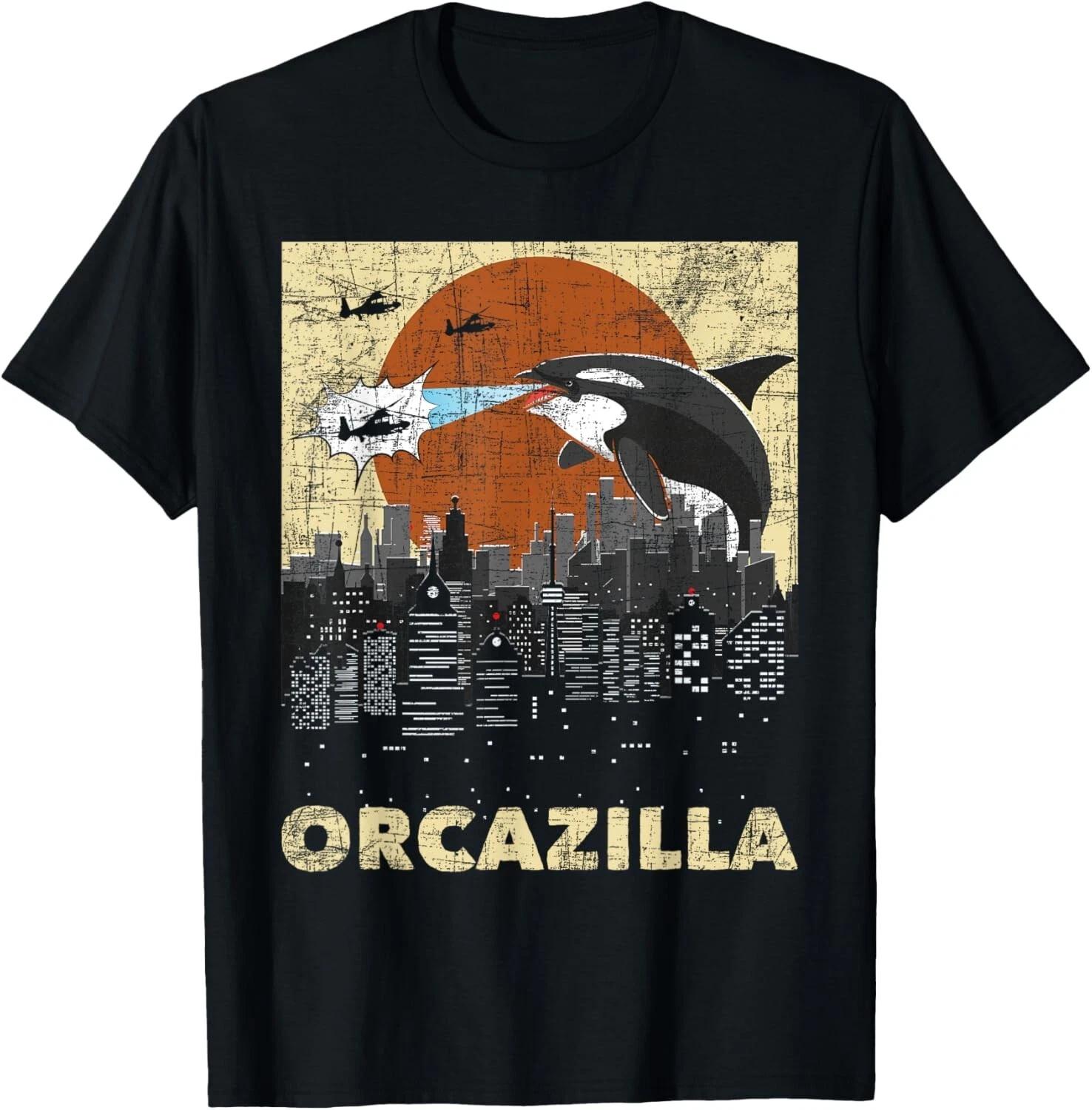 Orcazilla - Whale Lover Ocean Marine Biologist Whales Gift Unisex T-Shirt 3XL
