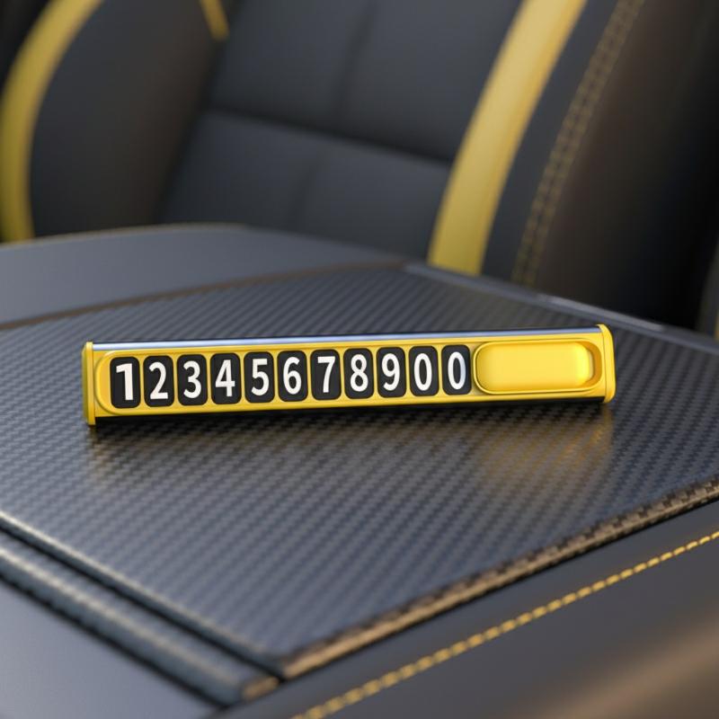 Hidden Parking Phone Number Plate One-Click Privacy Switch Car Parking Card Dashboard Decoration Gadget Gift for Car Lovers