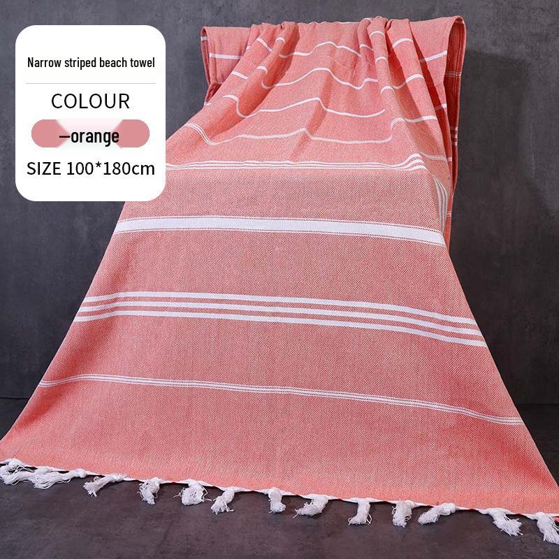 Large & Thick Tassel Turkish Beach Towel – Absorbent, Outdoor Sunscreen Bath Towel