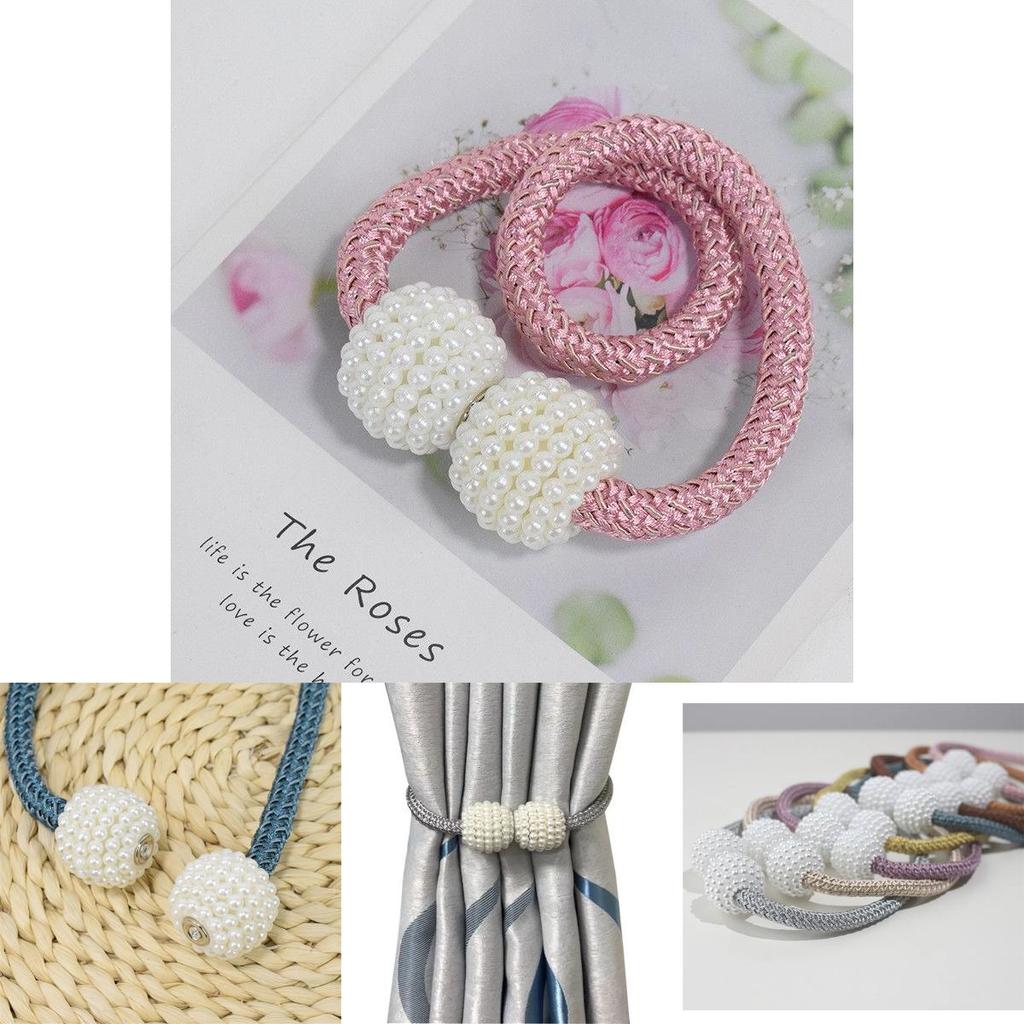 Elegant Magnetic Curtain Tiebacks With Braided Ball Buckle For Stylish Drapery