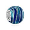 [PANDORA] 797012ENMX Blue Swirls Wave Silver Charm